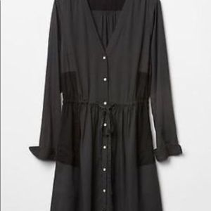 NWOT Gap Black Button Front Dress Med 6 Boho $138